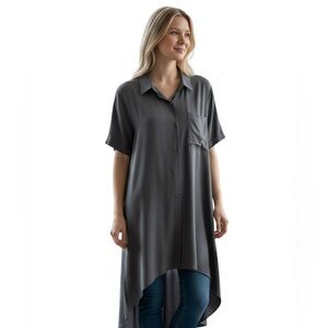 Eileen Fisher Women’s Silk High Low MIDI Classic Quiet Luxury 100% Silk Sz S EUC